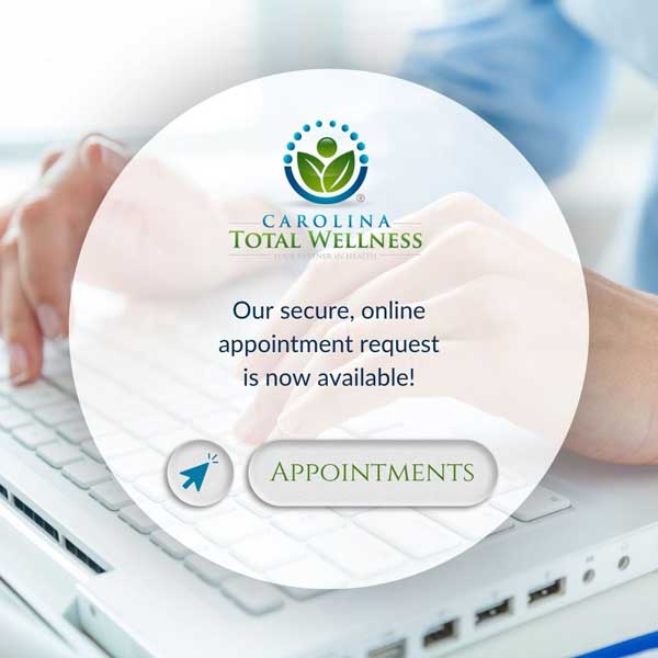 Carolina Total Wellness pop-up message